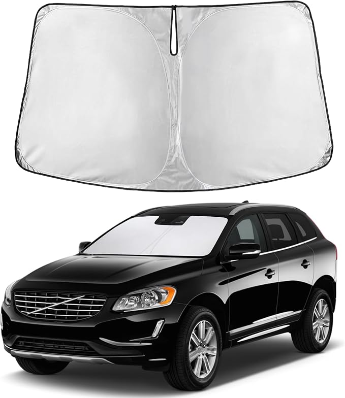 EcoNour Windshield Sunshade Compatible for Volvo XC60 2010-2015 2016 2017, Sun Visor for Front Windshield & Window Sun Shade Cover, UV Heat Blocker & Protector, Car Accessories by EcoNour