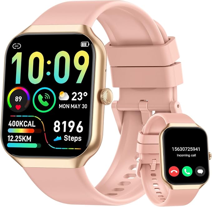 Jugeman Smart Watch for Women, 1.96" HD Smartwatch (Answer/Make Call) with Heart Rate/Sleep Monitor/Pedometer Fitness Watch 113+ Sport Modes, IP68 Waterproof Activity Tracker for Android iOS by Jugeman