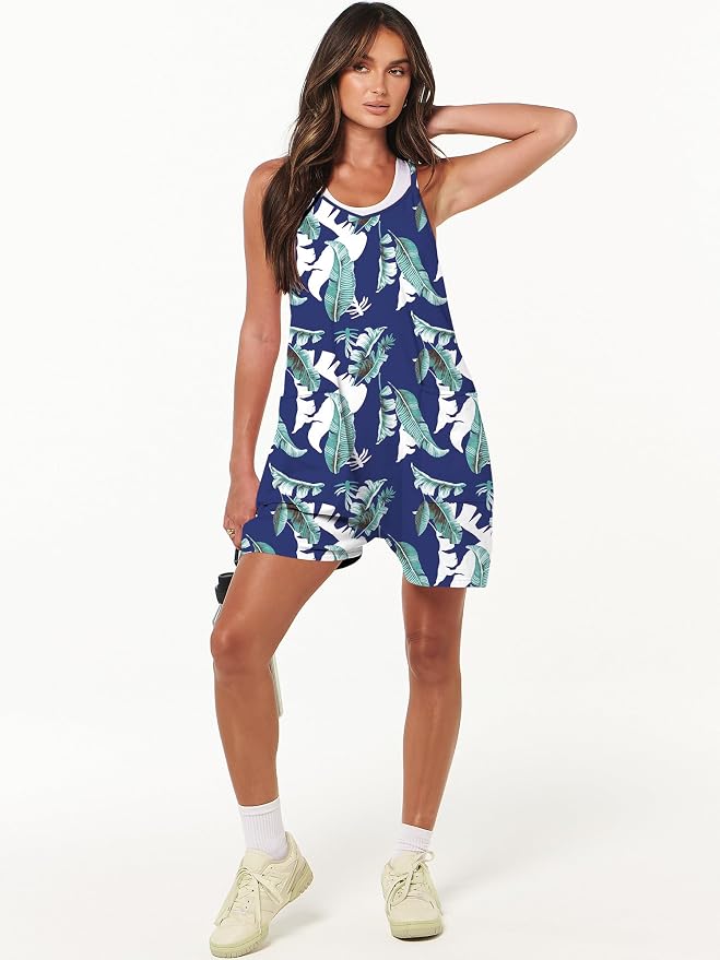 ANRABESS Womens Rompers Summer Casual Loose Sleeveless Overalls Spaghetti Strap Shorts Jumpsuit 2026 Beach Vacation Clothes - Image 3