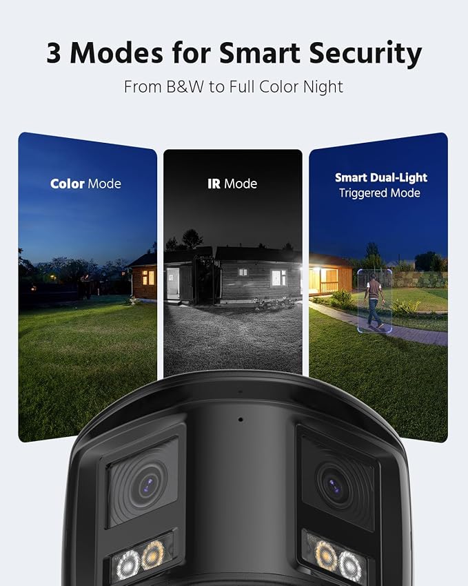 ANNKE FCD800 4K 8MP Dual-Lens PoE Security Camera, 2mm 180°Wide Angle, Smart Dual Light Color Night Vision, Two-Way Audio, Light&Sound Alarm, AI Human/Vehicle Motion Detection, H265+, IP67 - Image 4