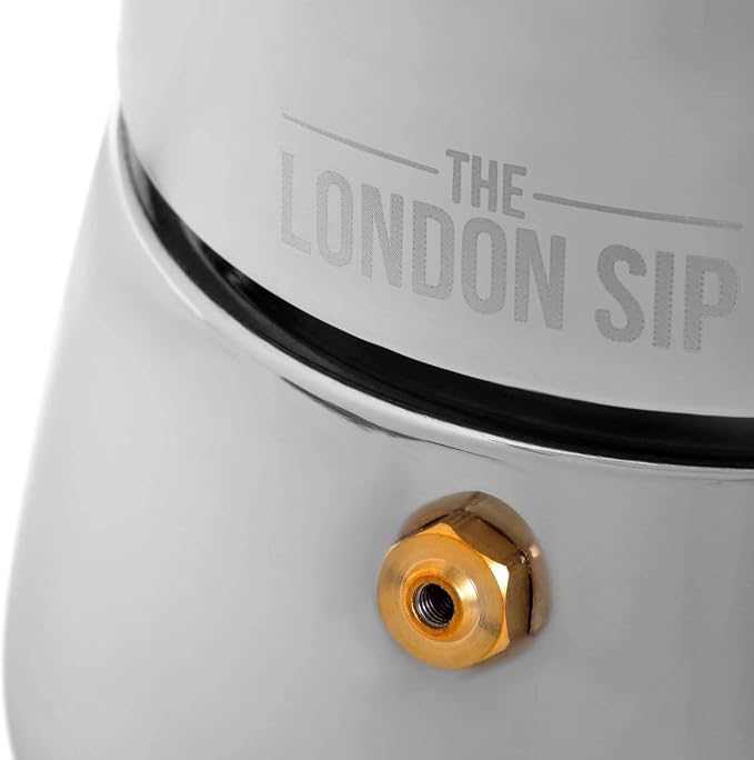 London Sip Stainless Steel Stovetop Espresso Maker Moka Pot Italian Coffee Percolator, Matte Black, 10 Cup - Image 8
