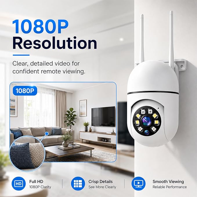 Hawkray Plug-In Indoor Security Camera, 1080P HD WiFi Cam, 360° Pan Tilt, 2.4&5GHz Dual Band, Color Night Vision, AI Human Detection, 2-Way Audio, 24/7 Recording, Smart Home Monitor for Baby Pet Elder - Image 6
