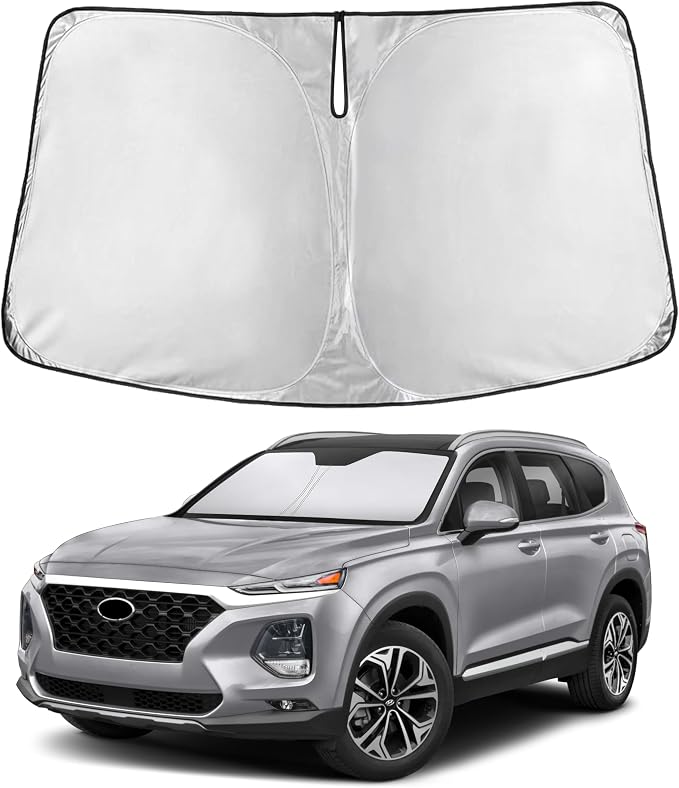 EcoNour Windshield Sunshade Compatible for Hyundai Santa Fe 2013-2016 2017 2018, Sun Visor for Front Windshield & Window Sun Shade Cover, UV Heat Blocker & Protector, Car Accessories by EcoNour