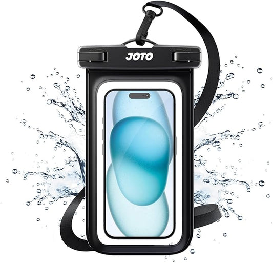 JOTO Up to 7" Universal Waterproof Phone Case for iPhone 17 Air 16 15 14 13 12 11 Plus Pro Max, IPX8 Cellphone Dry Bag XR X SE, Galaxy S23 S22 S21 S20+ S20 S10 Plus Note, Pixel -Black by JOTO