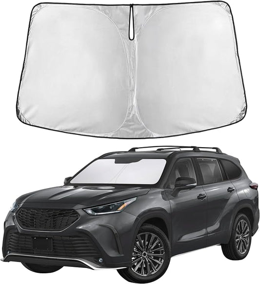EcoNour Windshield Sunshade Compatible for Toyota Highlander 2020-2024 2025 2026, Sun Visor for Front Windshield & Window Sun Shade Cover, UV Heat Blocker & Protector, Car Accessories by EcoNour