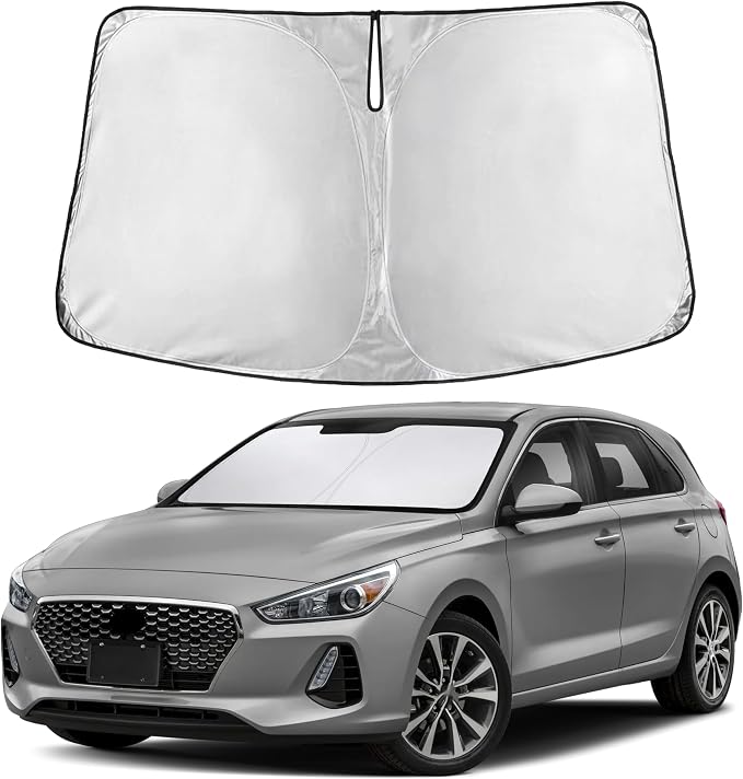 EcoNour Windshield Sunshade Compatible for Hyundai Elantra 2017-2018 2019 2020, Sun Visor for Front Windshield & Window Sun Shade Cover, UV Heat Blocker & Protector, Car Accessories by EcoNour