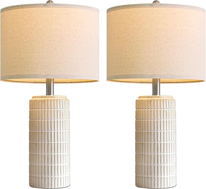 PoKat 23'' Dimmable Table Lamps with Remote for Living Room, Modern Stepless Adjustable Bedside Lamps Set of 2 for Bedroom, Nightstand Lamps for Office Nursery Desk Console Kids, White (No Battery) - Image 8