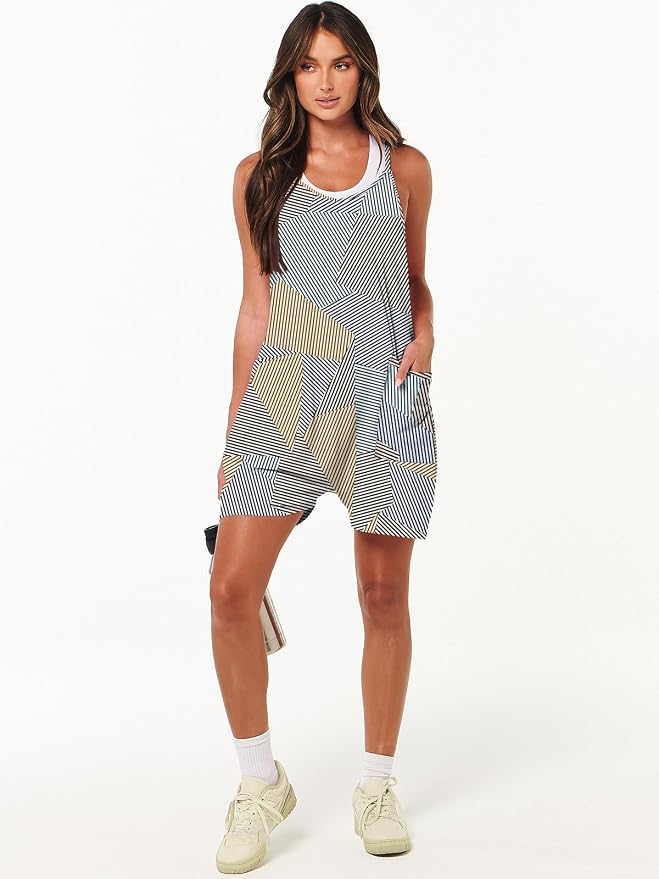 ANRABESS Womens Rompers Summer Casual Loose Sleeveless Overalls Spaghetti Strap Shorts Jumpsuit 2026 Beach Vacation Clothes - Image 7