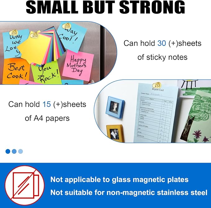 LOVIMAG Fridge Magnets 40Pcs, Magnet for Refrigerator Whiteboard, Gold | Small Strong Neodymium Metal Cute Push Pin for Classroom, Kitchen, Accessories Decorative, Office, Calendar - Image 3