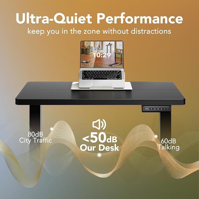 HUANUO 71 x 30 inch Electric Standing Desk Adjustable Height, 4 Memory Height Settings, Sit Stand Up Desk for Home Office & Computer Workstation, Black - Image 7