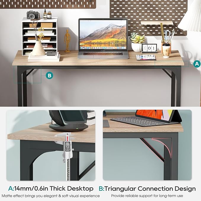 BestOffice Computer Desk,Home Office Desk, Modern Simple Style for Home Office Study Writing (Nature, 39 Inch) - Image 4