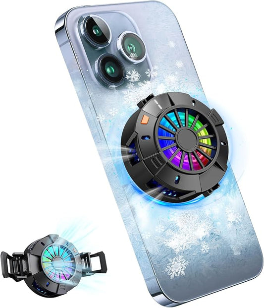 2-in-1 Magnetic & Clip-On Phone Cooler – Semiconductor-Powered Gaming Cell Phone Cooling Fan Radiator for iPhone/Android/iPad/Tablet – Ideal for Gaming, Video Calls, Live Broadcasting, and Vlog by Jremreo