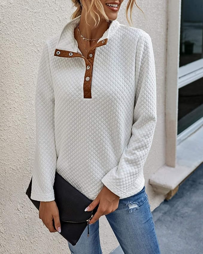 BTFBM Women Fashion Quilted Pattern Lightweight Zipper Long Sleeve Plain Casual Ladies Sweatshirts Pullovers Shirts Tops - Image 3