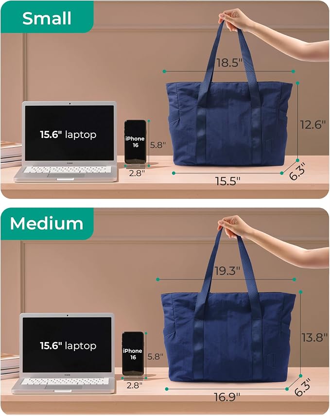 BAGSMART Tote Bag for Women, Tote Bag with Zipper Work Tote with Compartments Nurse Shoulder Hanbag for Travel, Gym - Image 4