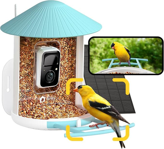 NETVUE by Birdfy Smart Bird Feeder with Camera – AI Identifies Birds Species 2MP Night Vision & App Alerts, 2.4Ghz Wi-Fi Connect IP65 Weatherproof Bird Camera-Gift for Backyard BirdWatchers, Blue by NETVUE
