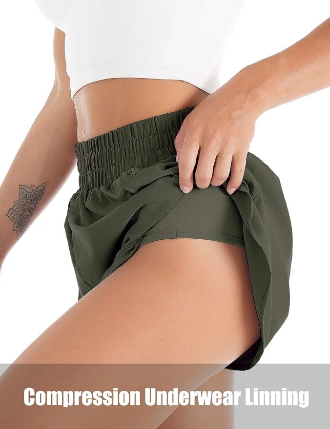 Blooming Jelly Women's Quick-Dry Running Shorts Workout Sport Layer Active Shorts with Pockets 1.75" - Image 2