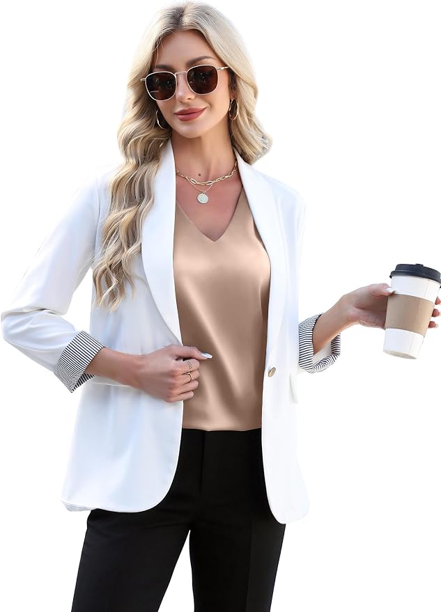 WIHOLL Womens Satin Summer Tops Cap Short Sleeve Blouses V Neck Shirts Business Casual Outfits Fashion Clothing 2026 - Image 5