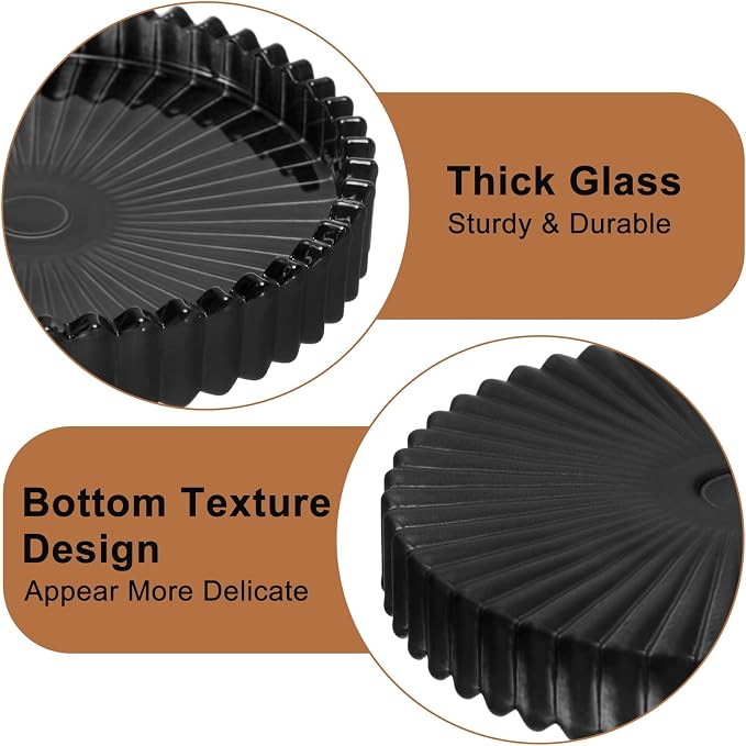 Glass Black Coaster Set of 5- Coasters for Glass Table Black Coasters Modern Round Cup Mats Coffee Table Decor for Kitchen, Bar, Dining Room, Living Room, Office - Image 5