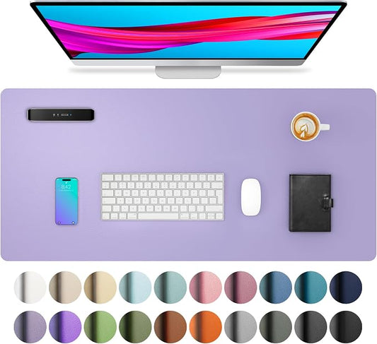 Aothia Faux Leather Desk Mat (Light Purple, 31.5" x 15.7") | Creates A Clean, Organized Workspace With One Surface For Your Keyboard, Laptop And Mouse by AothiaSimpleNaturalUnique