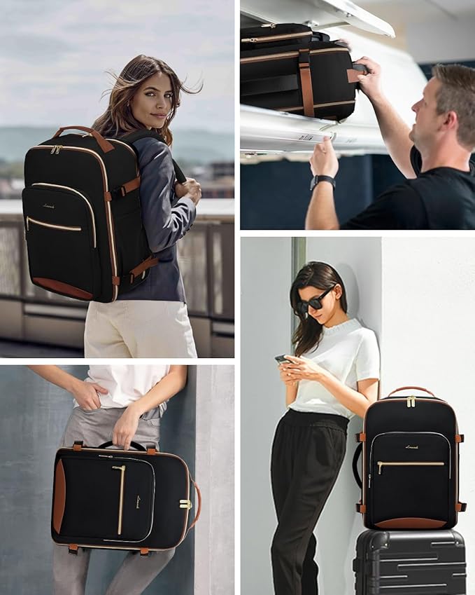 LOVEVOOK 40L Travel Backpack for Women & Men, Airline Approved Carry On Luggage with 3 Packing Cubes, TSA Overnight Bags, Waterproof Personal Item Bag, Weekender Essentials Backpacks fits 17" Laptop - Image 6