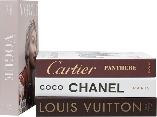 PROBENEX 4-7 Pieces Fashion Decorations Book Set. Premium Aesthetic Faux Books for Room Decor. (4) | Refined Modern Look - Not Real, No Pages Inside - Arrives Flat, Tool-Free 2-Min Setup by PROBENEX-Elevateyourhomedecor