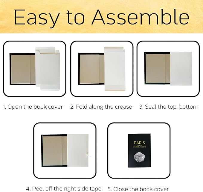 AZEZO Set of 3 Decorative Books for Home Decor – Decorative Hardcover Display Faux Books for Bookshelf and Coffee Table – Black and Gold Foiled – Paris London New York Themed - Image 5