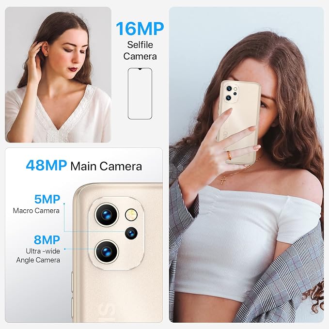 UMIDIGI Power 7 MAX Unlocked Cell Phone,6GB+128GB 10000mAh Battery,6.7" Full Screen + 48MP AI Triple Camera Android Smartphone,NFC,GPS,Face & Fingerprint,BLE 5.0, WiFi 2.4GHz/5GHz,Warranty,Gold - Image 9