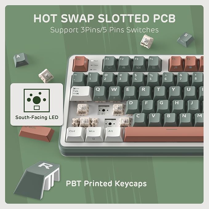 RK ROYAL KLUDGE S98 Wireless Mechanical Keyboard w/Smart Display & Knob | 96% Top Mount RGB Gaming Keyboard BT/2.4G/USB-C, 5-Layer Noise Dampening, Creamy Sound Pre-lubed Switch,Hot Swap, 98 Keys - Image 6