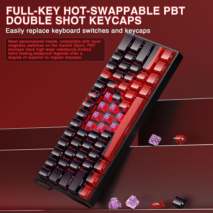 AULA WIN60 HE MAX - 60% Mechanical Gaming Keyboard Wired, Hall Effect Magnetic Switches Hot Swappable, Adjustable Actuation Rapid Trigger Mode, 8000 Hz Polling Rate, 60 Percent Keyboard Compact Design - Image 6