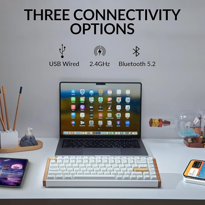 Keychron K2 HE Rapid Trigger Magnetic Wireless Custom Keyboard | QMK Launcher 2.4 GHz & Bluetooth, Hall Effect Gateron Double-Rail Magnetic Switch for Mac Windows Linux (Aluminum + Wood) - Image 2