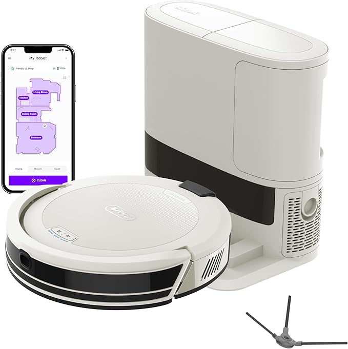 Shark Navigator | Robot Vacuum Cleaner with Powerful Suction for Pet Hair, Rugs, Carpets & Hard Floors | Bagless Self-Empty Base | 30-Day Capacity | SmartPath LiDAR Navigation | White | AV2110S ​ by Unknown