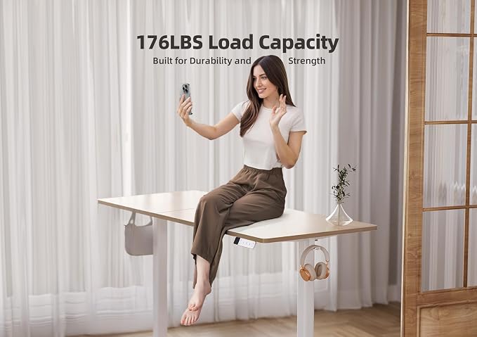 YDN 63 x 24 Inch Nature Electric Standing Desk | Adjustable Height, Sit Stand, Cable Management, Ergonomic, Home Office - Image 4