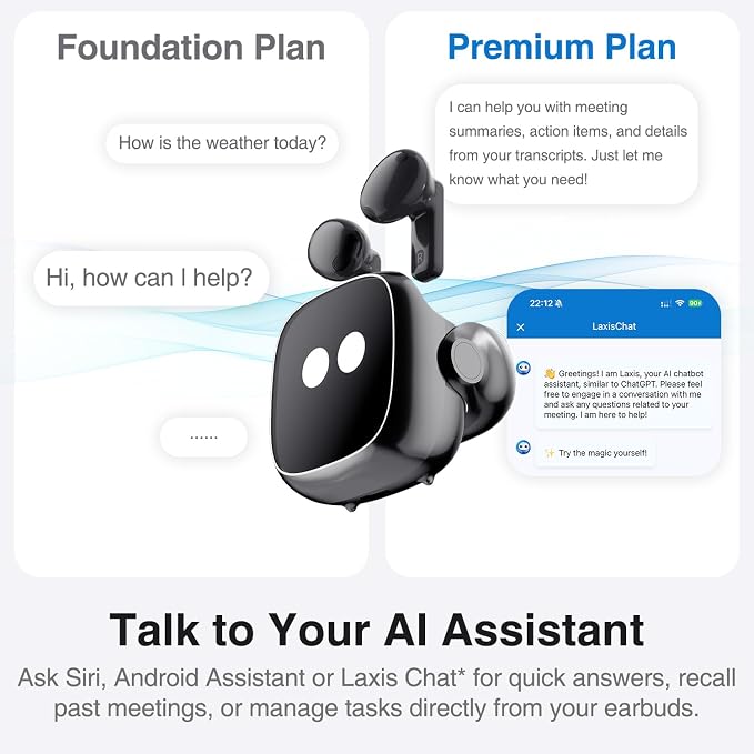 OSO AI Earbuds with ChatGPT & Claude Integration, Smart Wireless Bluetooth Ear Bud Recorder Meeting Assistant, Transcribe + Summarize in 102+ Languages for Work Call Home, Charging Pod w/Display - Image 5
