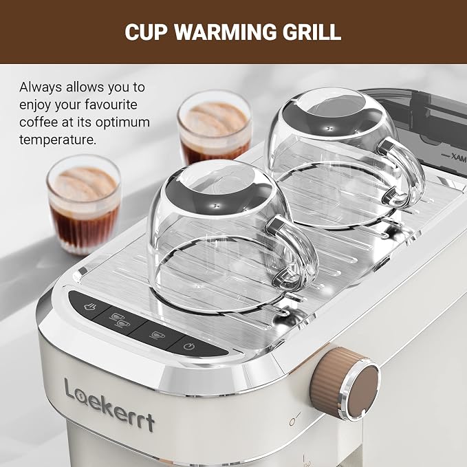 Espresso Machine, Expresso Coffee Machines for Home, 20 Bar Cafetera Espresso with Milk Frother Steam Wand, Compact Small Coffee Maker for Latte and Cappuccino (Pear White, Stainless Steel, Gift) - Image 7