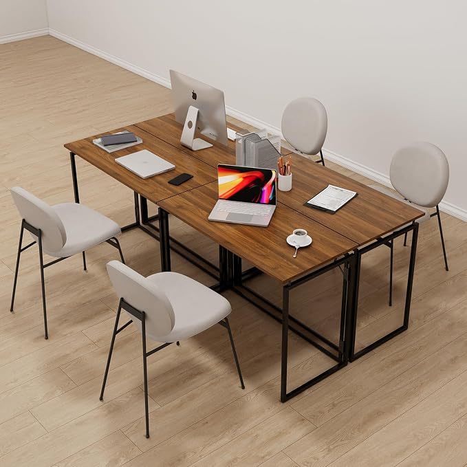 alawooder 31.5" Folding Desk: No Assembly, Wood Top for Small Spaces | Home office desk, holds 150 lbs, folds flat to 2.3 in, splash-proof wood top, sturdy metal frame - Image 9