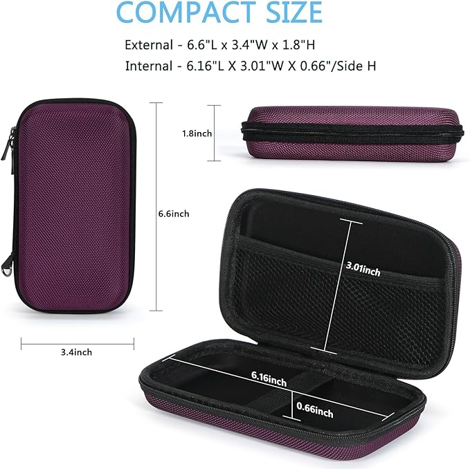Hard EVA Carrying Case - GLCON Protective Electronic EVA Storage Case for Power Bank, Charger, Earbuds, Cell Phone, Battery - Portable Small Travel Bag with Mesh Inner Pocket + Zipper Enclosure - Image 2