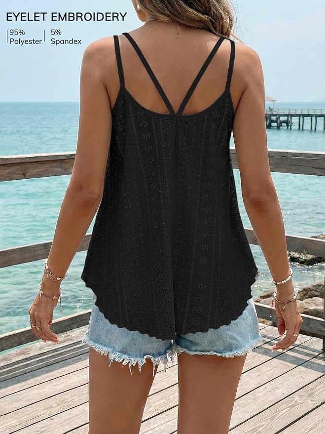 ATHMILE Women's Tank Tops Sleeveless Summer Top Spaghetti Strap Spring Shirt Loose Fit Beach Vacation 2026 Casual - Image 2