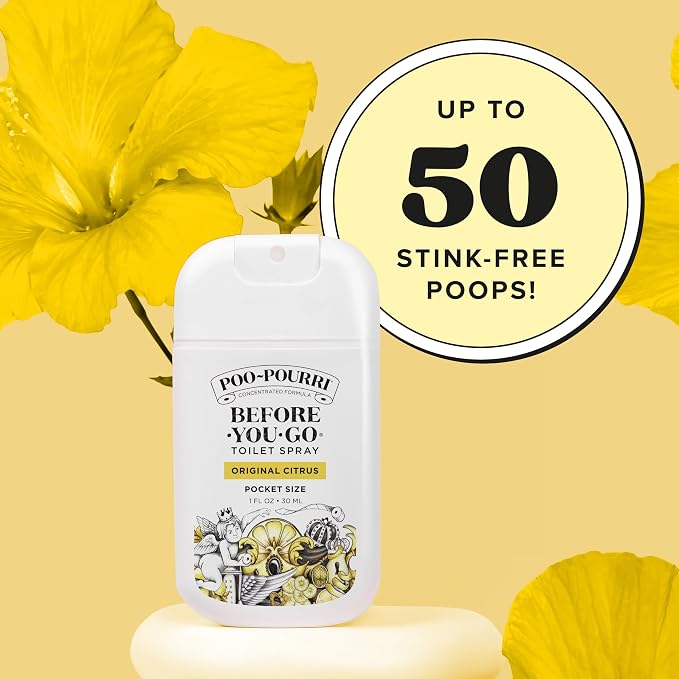 Poo-Pourri Before-you-Go Toilet Spray Bundle, Original Citrus 2 Fl Oz and Original Citrus 1 Fl Oz Pocket Travel Size - Lemon, Bergamot and Lemongrass - Image 9
