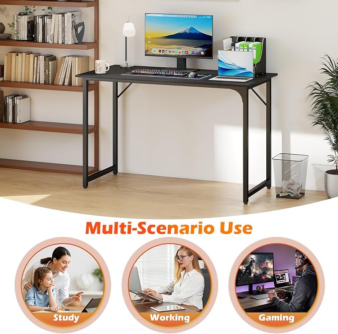 BestOffice Computer Desk,Home Office Desk, Modern Simple Style for Home Office Study Writing (Black, 47 Inch) - Image 7