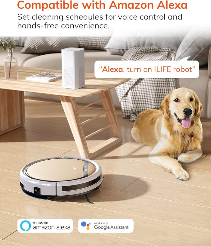 ILIFE V5s Plus Robot Vacuum and Mop Combo with Wi-Fi/App/Alexa, Automatic Self-Charging Robotic Vacuum Cleaner, Slim and Quiet, Cleans Hard Floors Carpets and Pet Hair (V5s Pro Upgrade Version) | Remote, App & Voice Control, Automatic Self-Charging, Sl... - Image 7