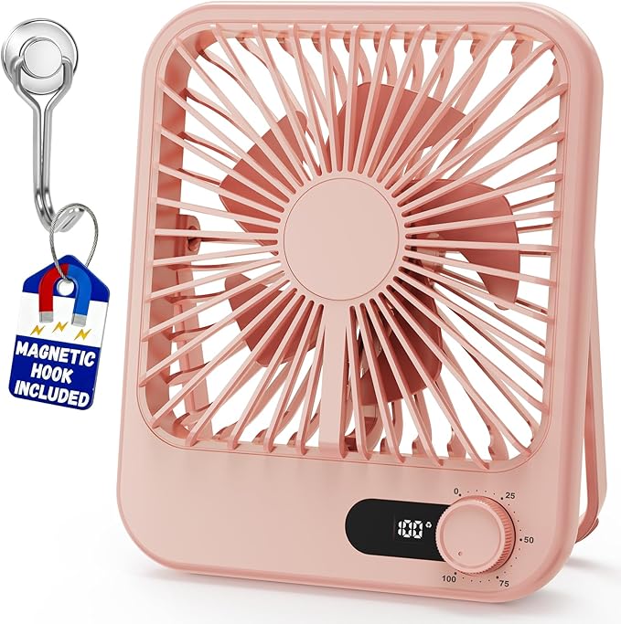 Travel Fan for Sleeping, 4000mAh Portable Pink Fan for Summer Essentials, Small Desk Fan Rechargeable 100 Speed Wind for Beach Fan Travel Essentials Gifts for Women Teens Girl by Zaardend