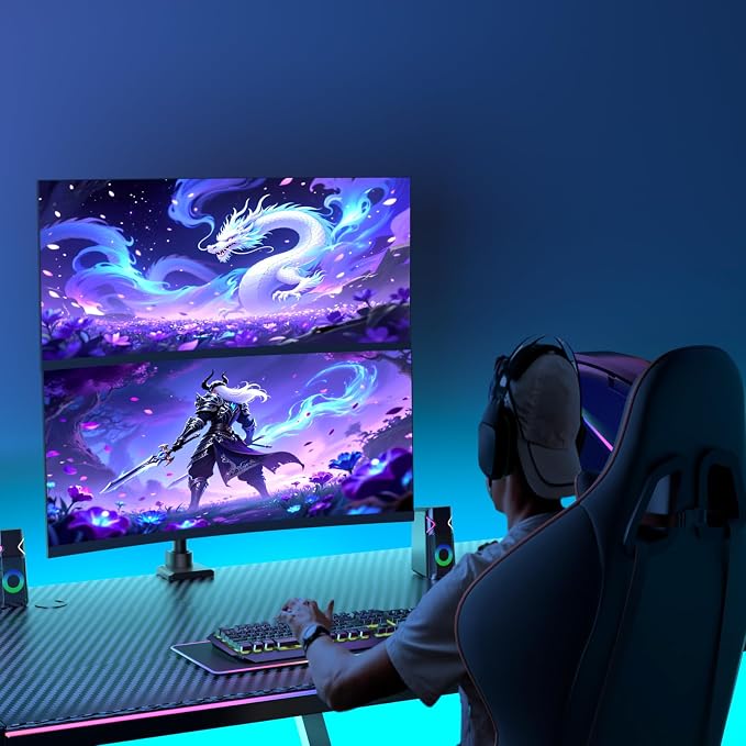 WALI Dual Monitor Mount for Ultrawide Heavy Duty Curved Monitor Stacking, Dual Monitor Arms Fits 13-49 Inch for Ultrawide Screens up to 44lbs, 49 inch Monitor Arm, Black - Image 8