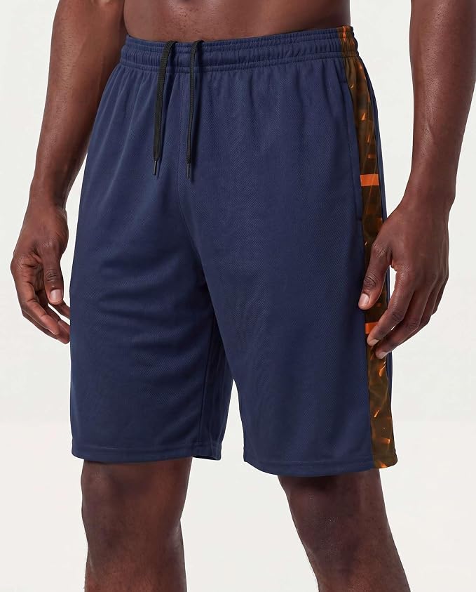 5 Pack Men's Mesh Shorts Athletic Basketball Sports Gym Workout Pockets | Cooling Moisture-Wicking, 9", Long, Quick-Dry, Breathable, Elastic Drawstring Waistband. Running, Exercise, Soccer, Training. - Image 2