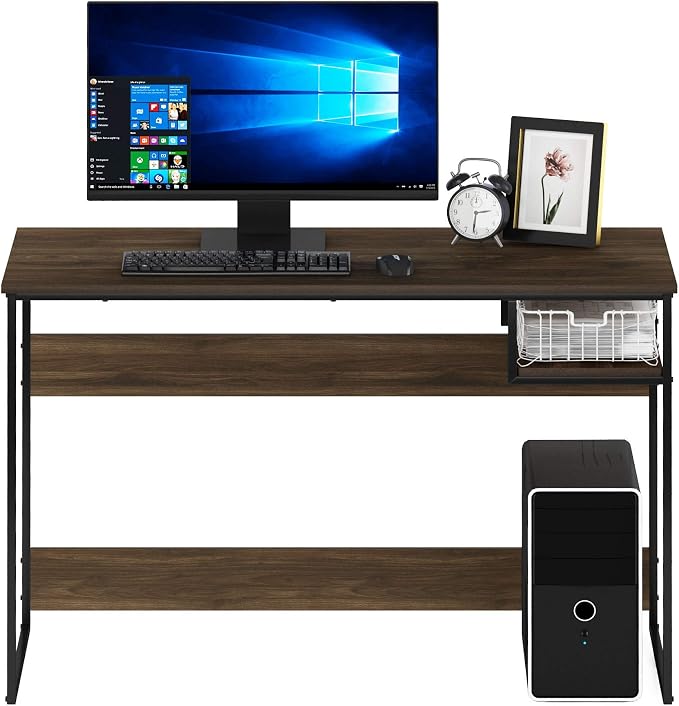 FURINNO Moretti Lifestyle Study Desk, 45 Inches, Columbia Walnut - Image 4