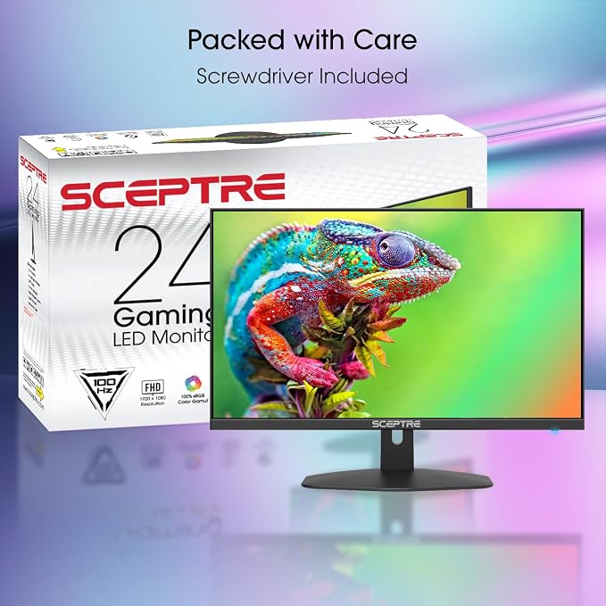 Sceptre Prime 24-inch Gaming Monitor 100Hz 1ms DisplayPort HDMI x2 100% sRGB AMD FreeSync Build-in Speakers, Eye Care Frameless Machine Black 2025 (E248W-FW100T) | 23.8 FHD, 1ms Blur Reduction, 100% Srgb, Dp1.2 Plus HDMI 2.0 X2, Built-in 2×2w Speakers,... - Image 3