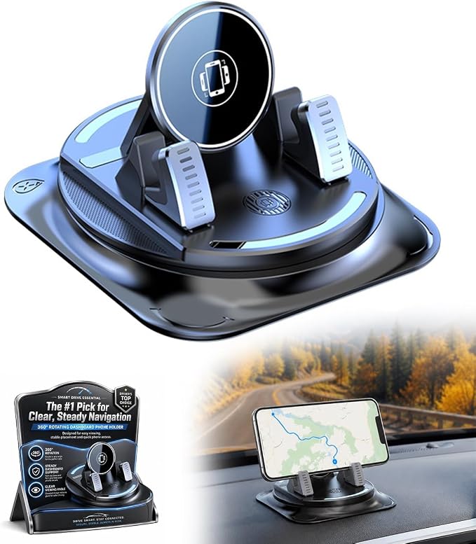 Car Phone Holder 360 Degree Rotation Navigation Mount Splendid Dashboard Windshield Accessories for Women Rotating Soporte De Telefono para Carro Grip Anti-Slip Grips(Mirror Edition) by Unknown