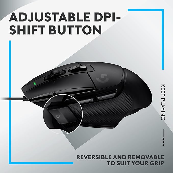 Logitech G502 X Wired Gaming Mouse - Black | Optical Switches, 13 Buttons, Infinite Scroll, PC/MacOS Compatible - Image 7