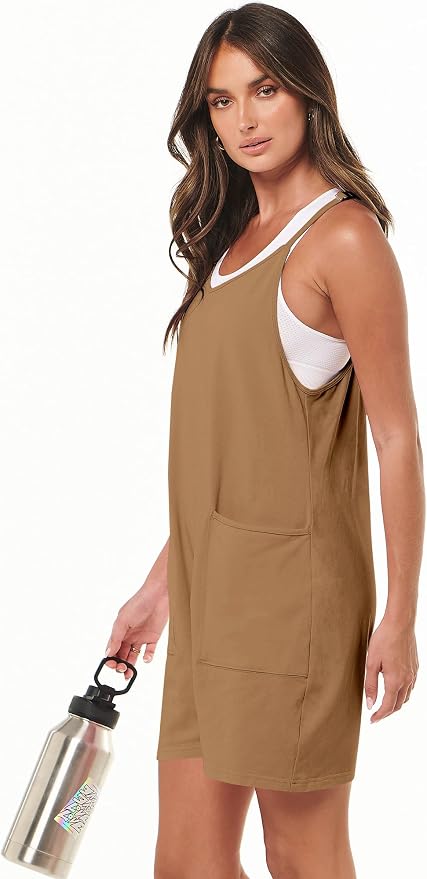 ANRABESS Womens Rompers Summer Casual Loose Sleeveless Overalls Spaghetti Strap Shorts Jumpsuit 2026 Beach Vacation Clothes - Image 5