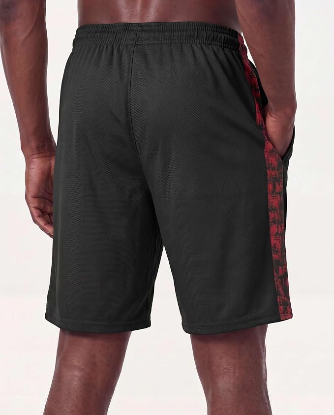 5 Pack Men's Mesh Shorts Athletic Basketball Sports Gym Workout Pockets | Cooling Moisture-Wicking, 9", Long, Quick-Dry, Breathable, Elastic Drawstring Waistband. Running, Exercise, Soccer, Training. - Image 6