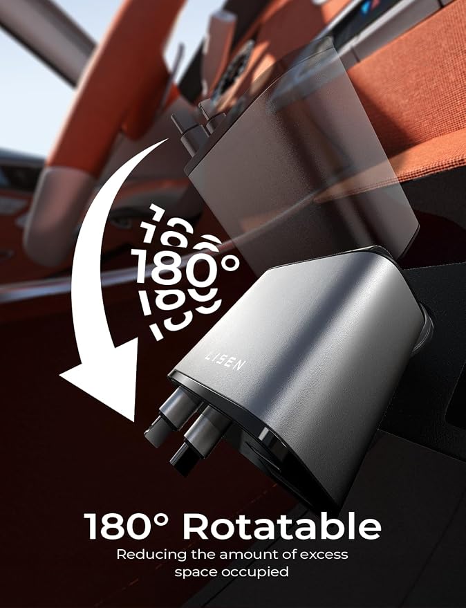 LISEN Retractable Car Charger, 84W Car Charger USB C Fast Charger Adapter, Car Accessories for Men Women, Gifts for Fathers Day for Men Dad Husband, for iPhone 17 16 15 14 13 12 Pro Max, Christmas | Multiple Ports Car Charger, Retractable Car Charger F... - Image 7